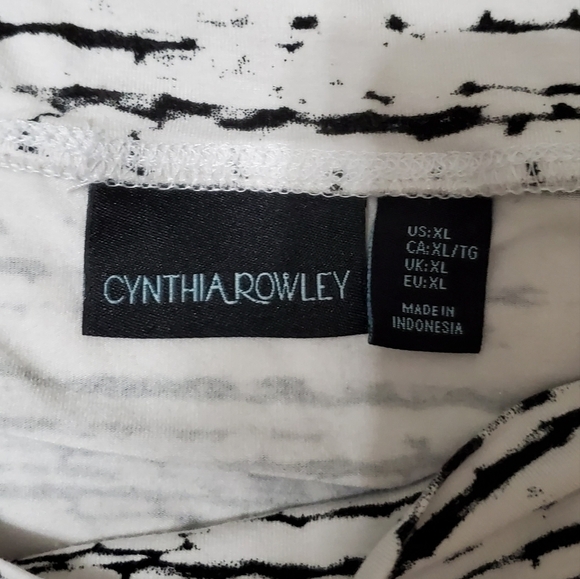 *3/$30 ❤️ 𝅺cynthia Rowley Black & White Midi A Line Skirt Size XL - Picture 9 of 9